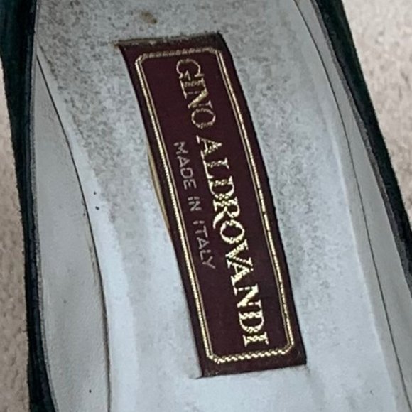 Vintage Green Suede Dress Heels - Picture 2 of 4